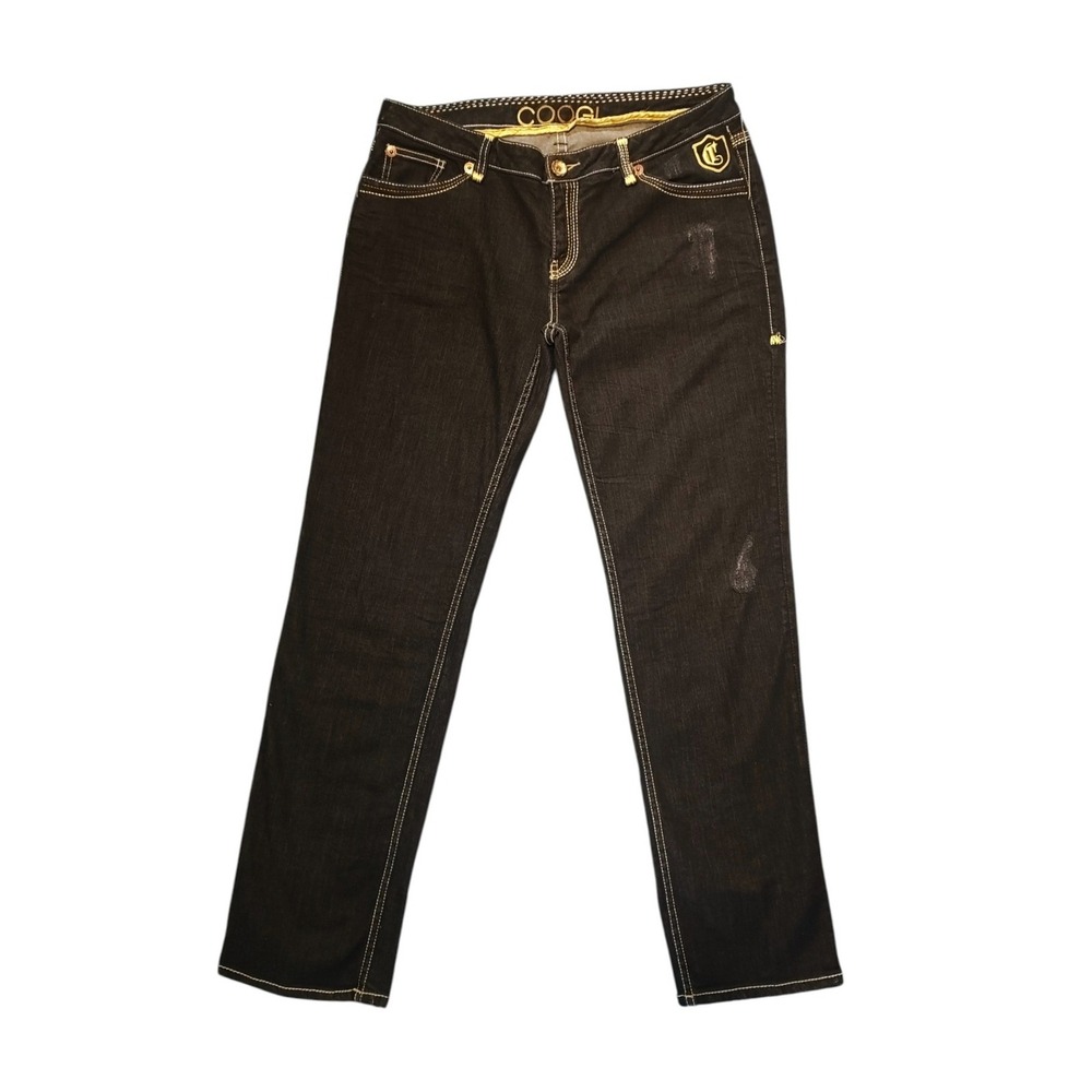 COOGI Dark Wash Jeans Gold Embroidered Hip Hop Y2K Streetwear Plus Size 16